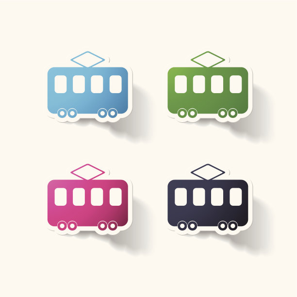 回形针贴纸:有轨电车图片下载