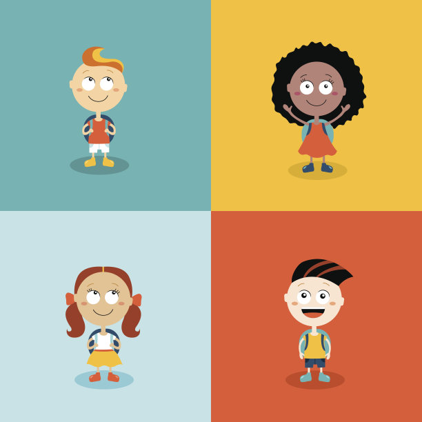 可爱的孩子们准备回学校了图片下载