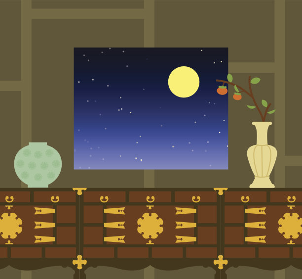 亚洲家具和满月图片下载