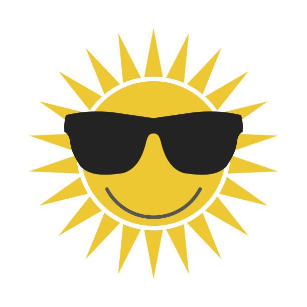 戴眼镜的太阳素材图片