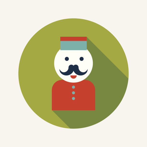 酒店行李员公寓图标与长影子图片下载