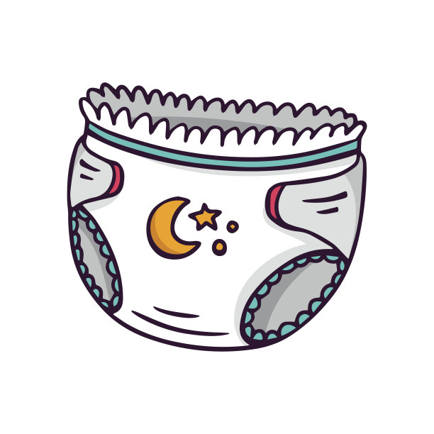 婴儿尿布，亮矢量儿童插图孤立在whi图片下载