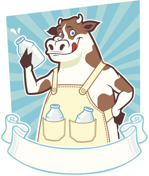 奶牛拿着一个瓶子图片下载
