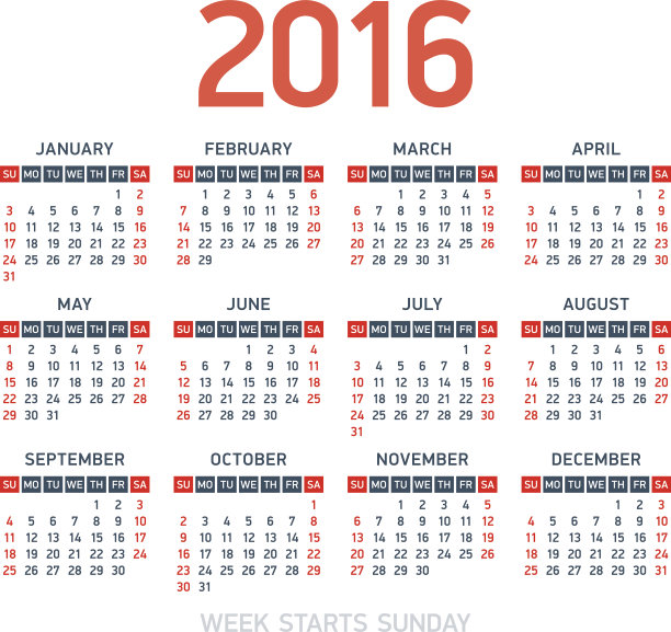 2016年日历图片下载