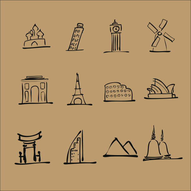 旅游地标位置图标图片下载