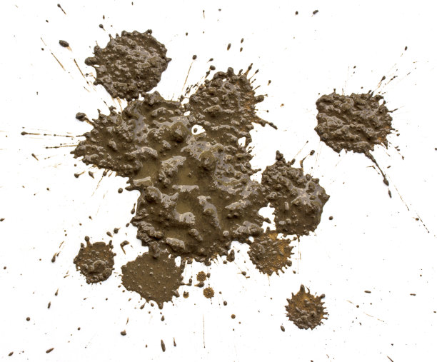 泥浆滴溅在白色的背景上图片下载