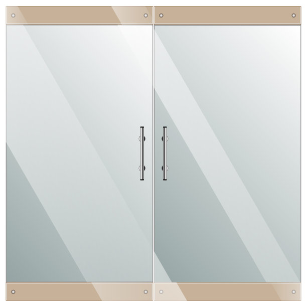 玻璃门与铬银把手设置图片下载