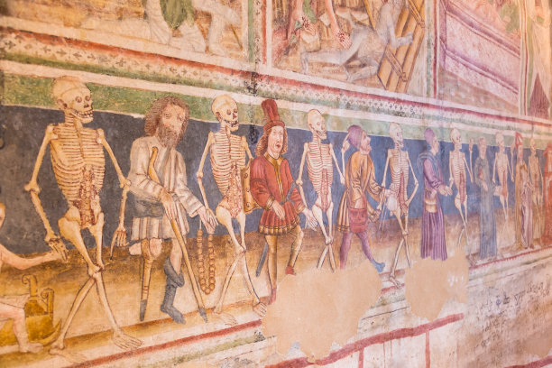 Danse Macabre fresco, Hrastovlje，斯洛文尼亚。图片下载