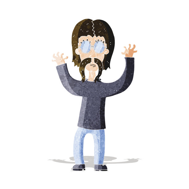 挥舞手臂的卡通嬉皮士图片下载