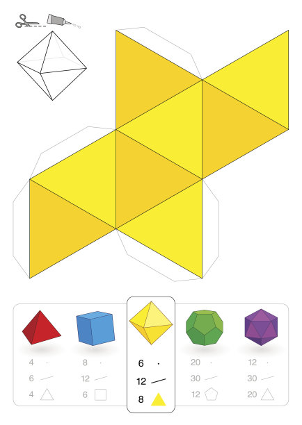 纸模型的八面体图片下载