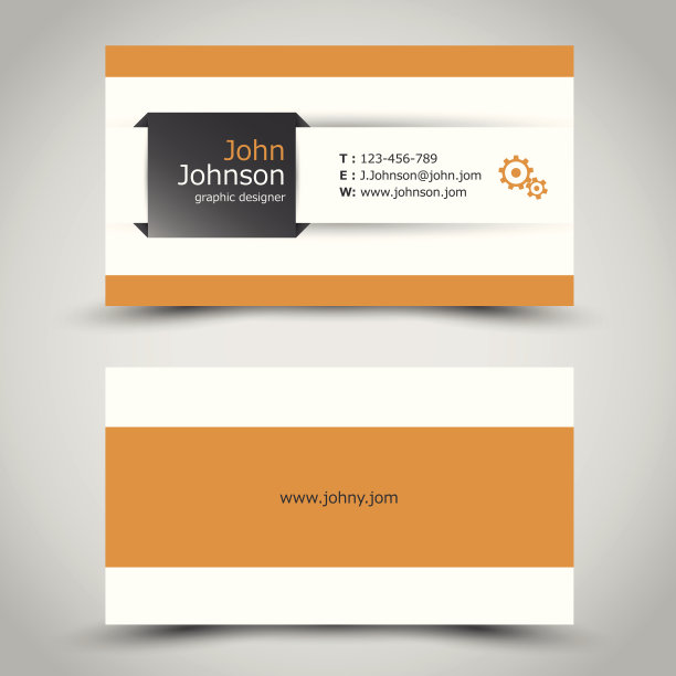 橙色线条的名片图片下载