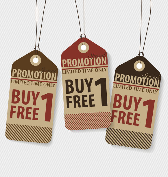 价格标签，促销优惠券，代金券。复古风格模板设计图片下载