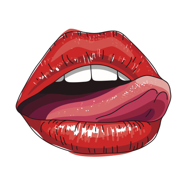 性感女性的红唇和舌头图片下载