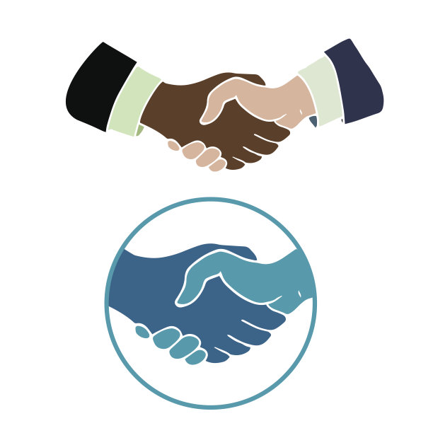 手绘握手符号素材图片