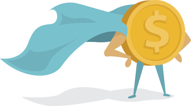金钱超级英雄或英雄金币站在斗篷图片下载