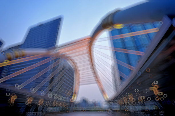 城市景观背景，建筑和桥梁背景，模糊照片散景图片下载