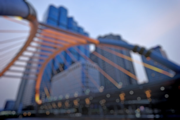 城市景观背景，建筑和桥梁背景，模糊照片散景图片下载