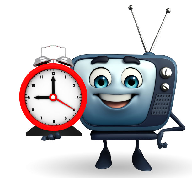 电视人物与表钟图片下载