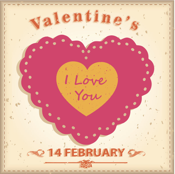 带着心的情人节卡片。图片下载
