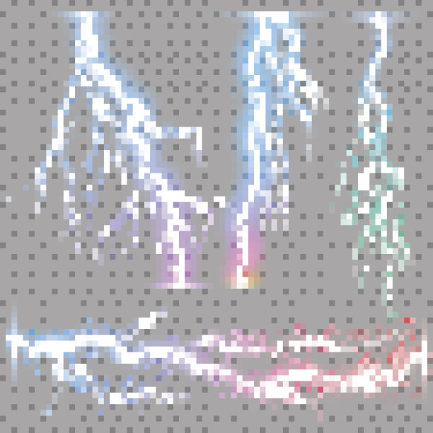矢量现实雷电雷电图片下载