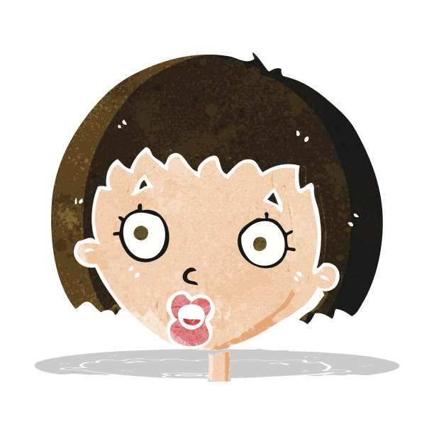 卡通惊奇女性脸图片下载