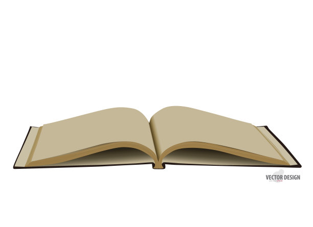 翻开有空白页的书。矢量插图。图片下载