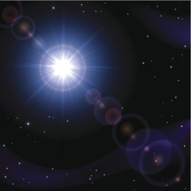 蓝色空间中的太阳素材图片