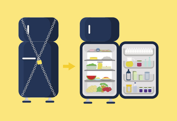 锁上并打开冰箱图片下载