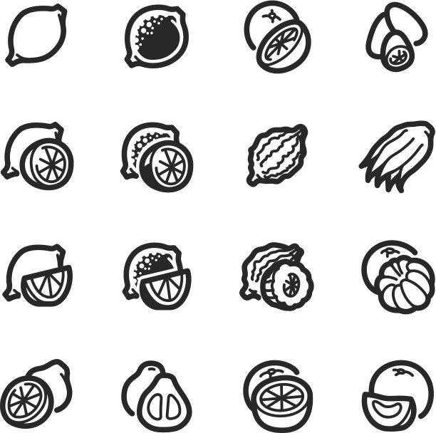 柑橘水果图标- Bazza系列图片下载