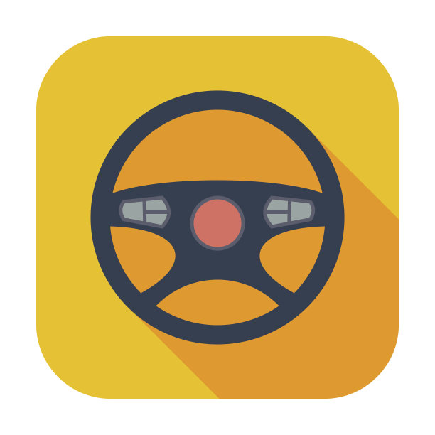 汽车方向盘图标。图片下载