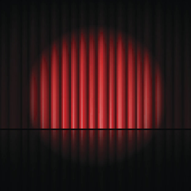 红色背景的窗帘素材图片