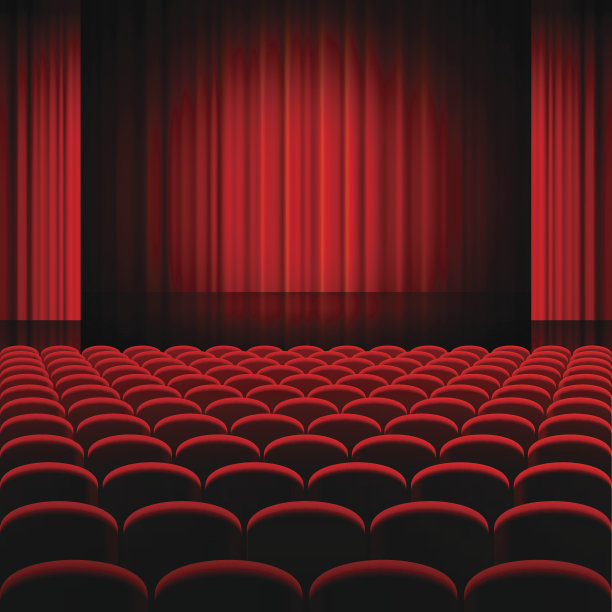红幕剧场舞台图片下载