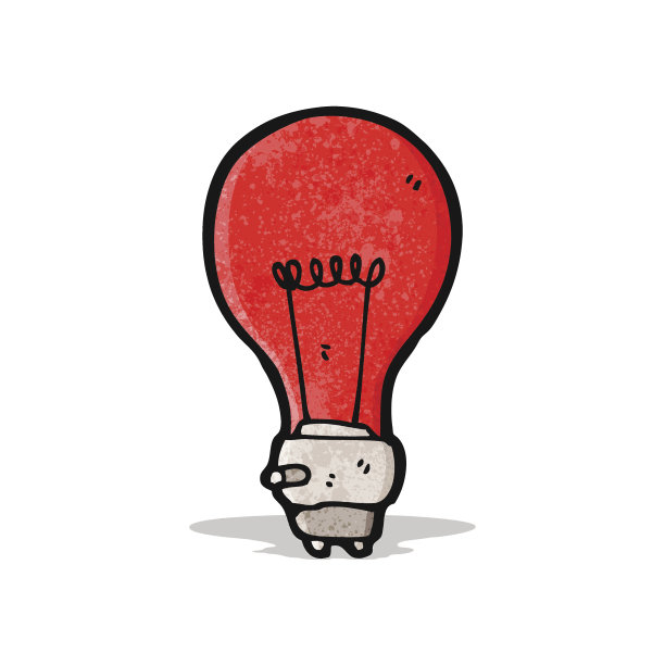 红色灯泡卡通图片下载