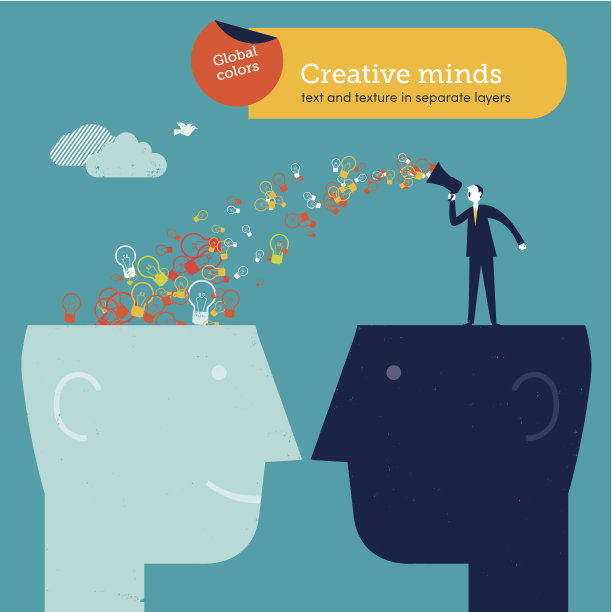 矢量扬声器发送灯泡到头部图片下载