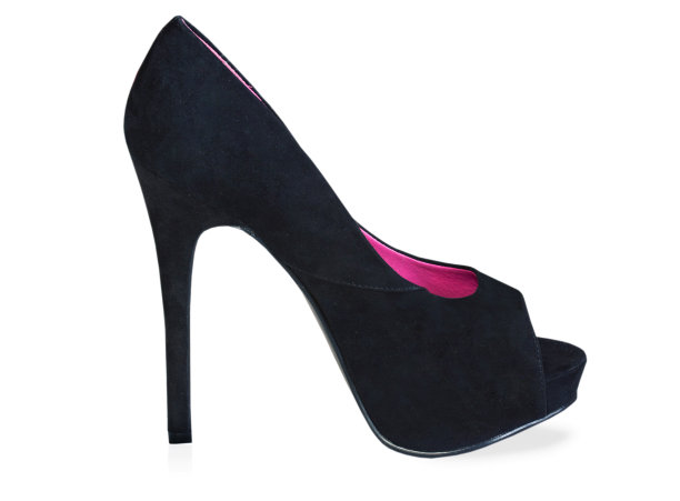 黑色女性高跟鞋孤立在白色。图片下载