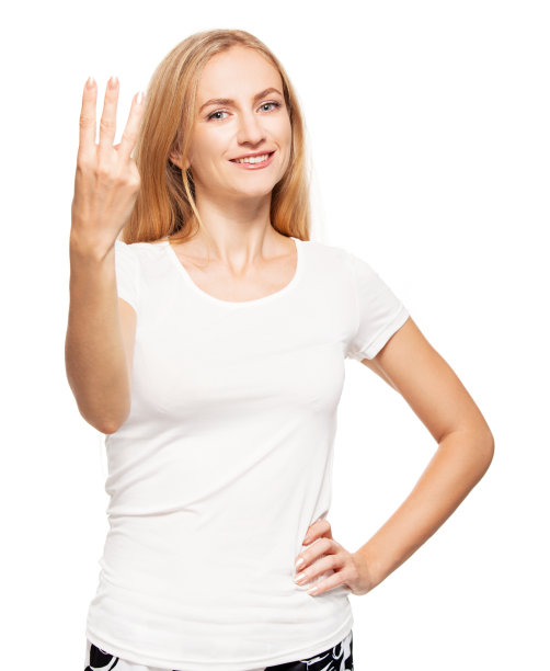 白人背景下的女人图片下载