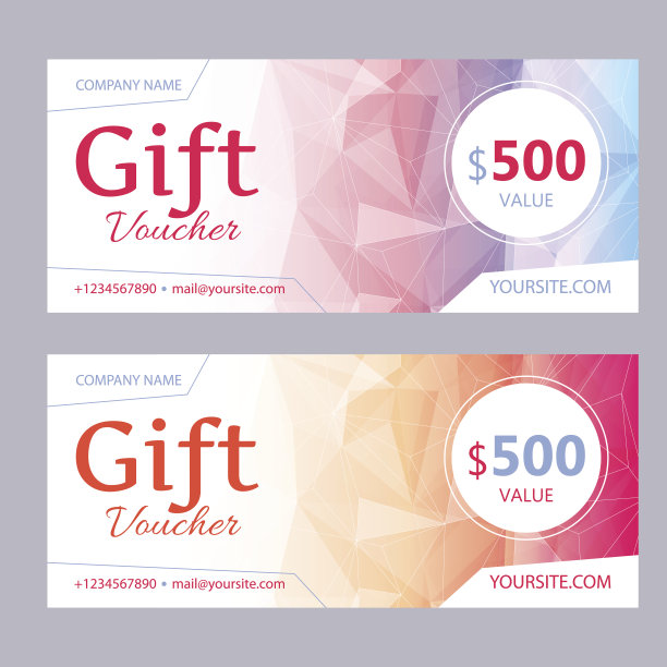 礼品券模板与明亮的面背景图片下载