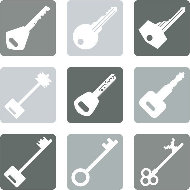 矢量键图标集。图片下载