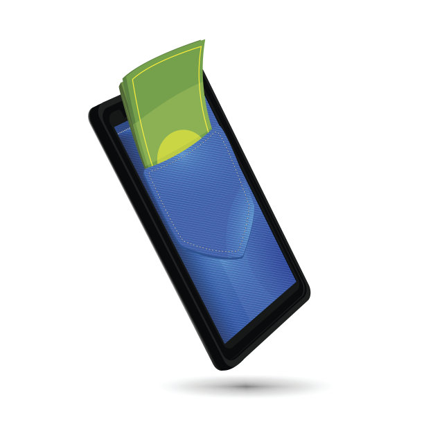 智能手机移动钱包矢量图片下载