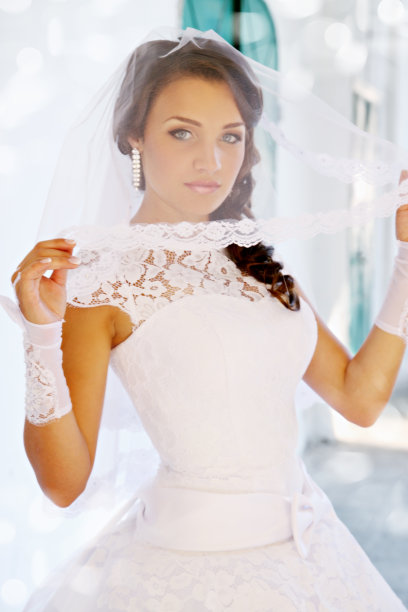 肖像新娘在面纱图片下载