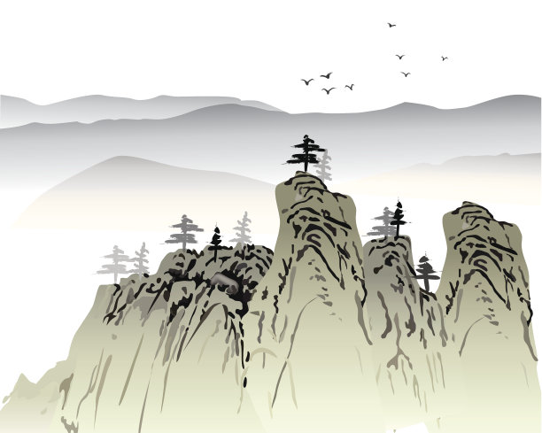 山水画素材图片