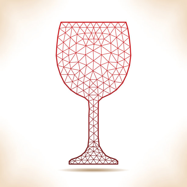 几何葡萄酒杯。图片下载