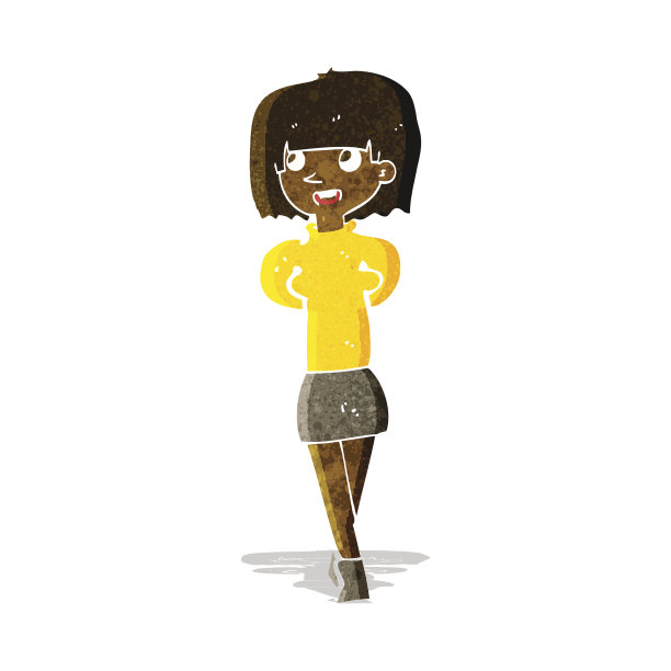 卡通快乐的女人图片下载