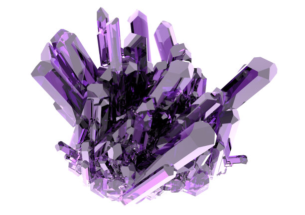 紫色水晶在白色的背景孤立图片下载