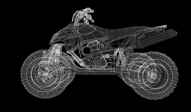 四轮摩托车，摩托车，3D模型图片下载