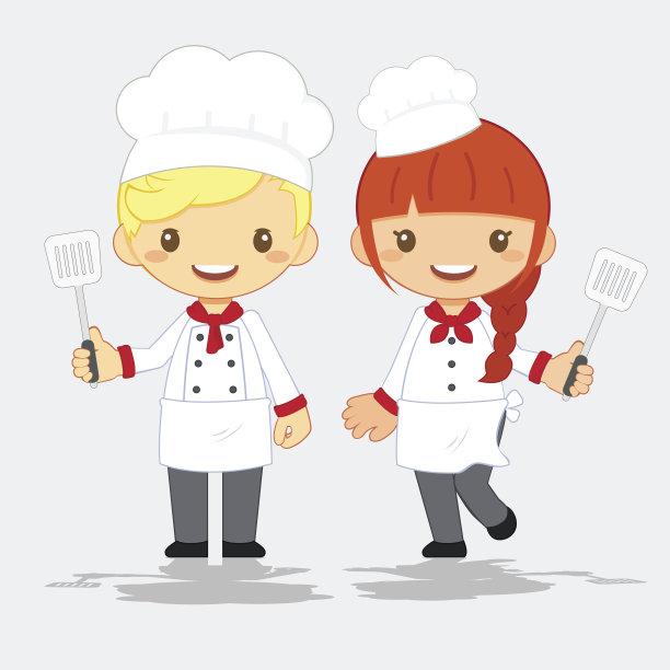 可爱的厨师，矢量插图图片下载