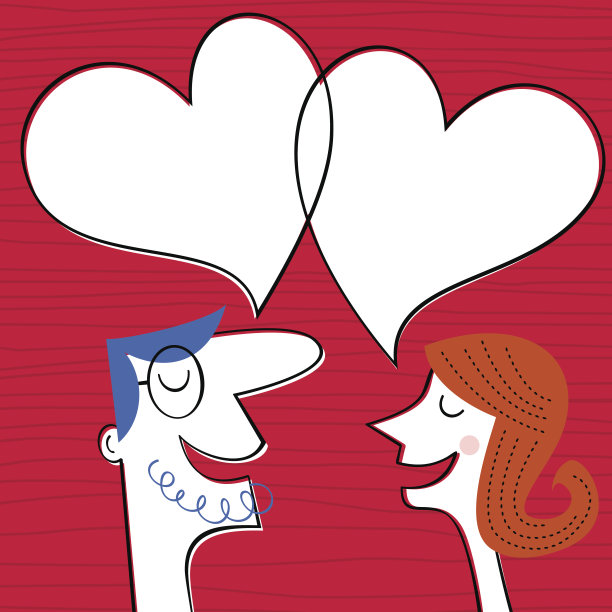 情人节卡片。复古风格的沟通理念图片下载