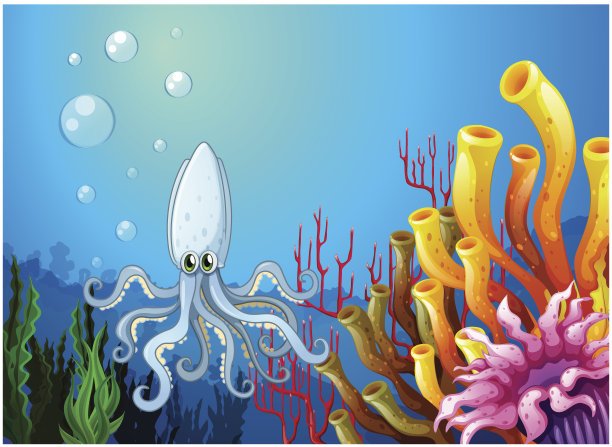 深海里有一只章鱼图片下载