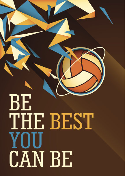 抽象排球海报的颜色。图片下载