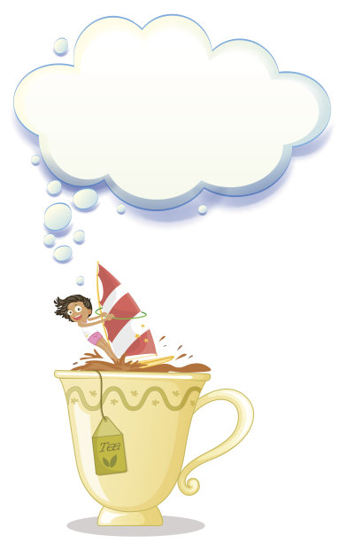 女孩在大茶杯上图片下载